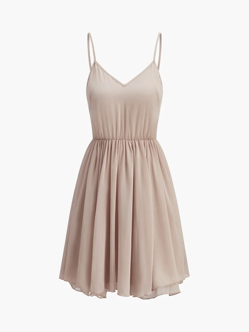 Commense Chocolate Brown Sheer Ruffle Mini Dress - Picture 2 of 5